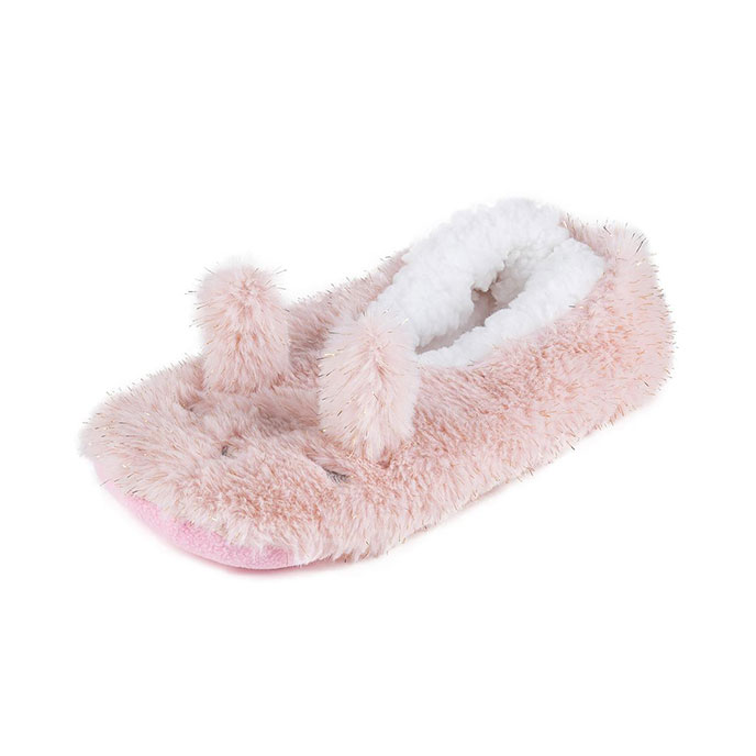 totes Ladies Novelty Footsie Pink Bunny Extra Image 3